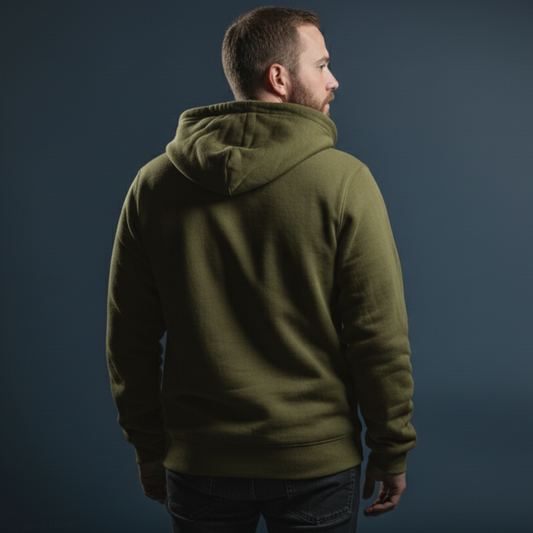 Men’s Sweatshirt Jacket – Khaki Green