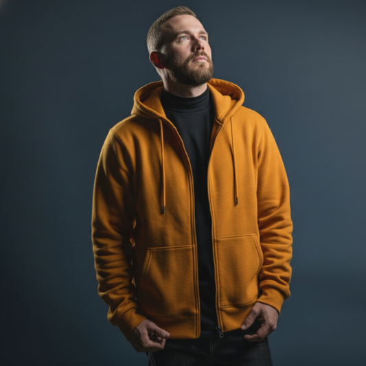 Men’s Sweatshirt Jacket – Mustard