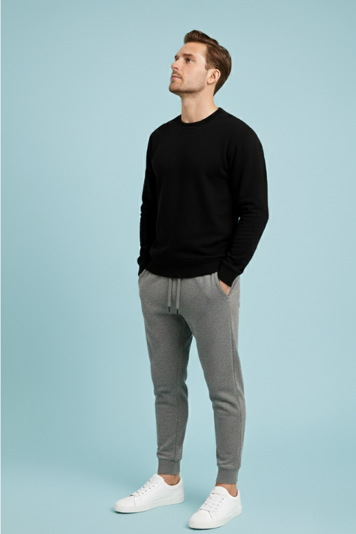 Men’s Premium Sweat Pants – Melange Grey