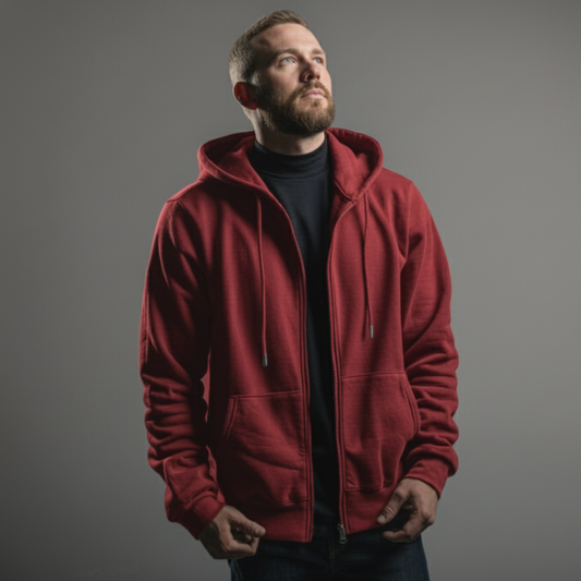 Men’s Sweatshirt Jacket – Red