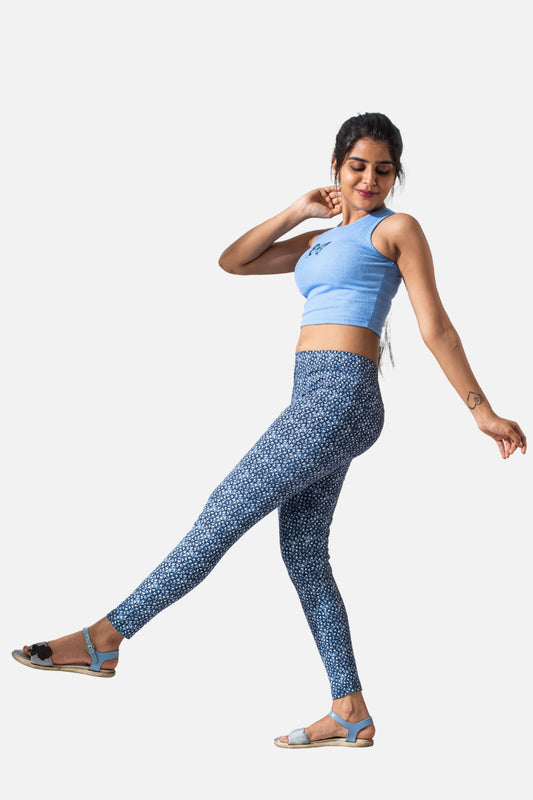 Womens- Ankel Leggings - Blue
