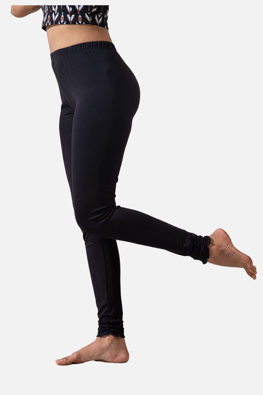 Womens- Gather Leggings - Black