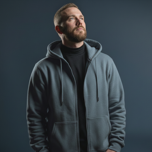 Men’s Sweatshirt Jacket – Muted Blue