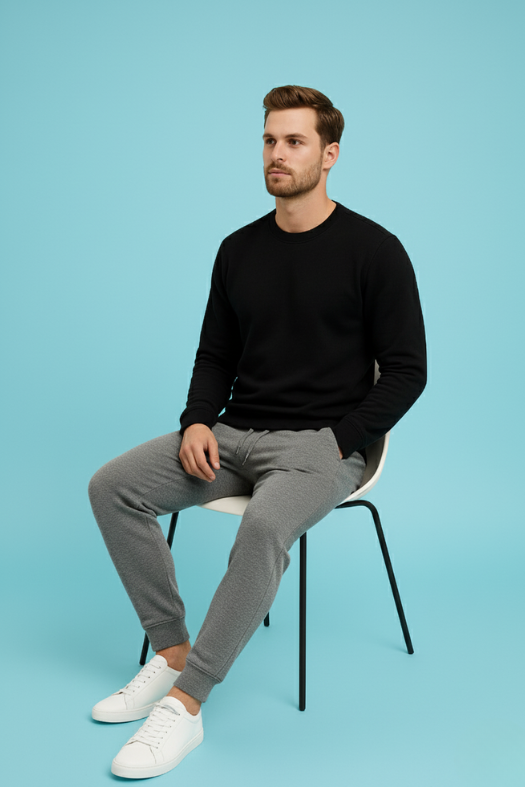 Men’s Premium Sweat Pants – Melange Grey
