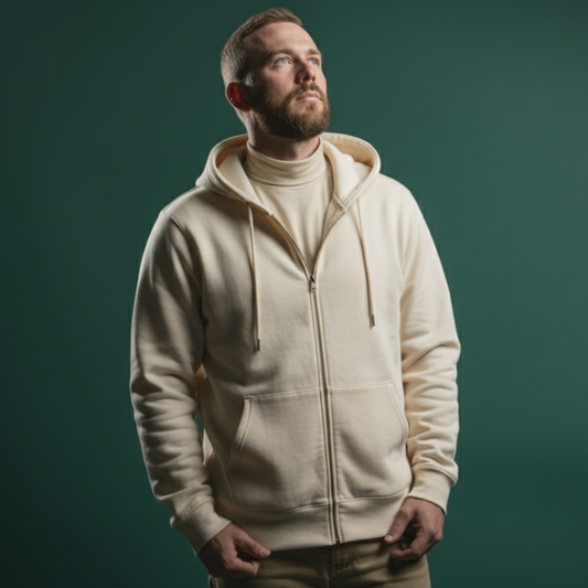 Men’sSweatshirt Jacket – Cream
