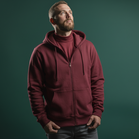 Men’s Sweatshirt Jacket – Maroon